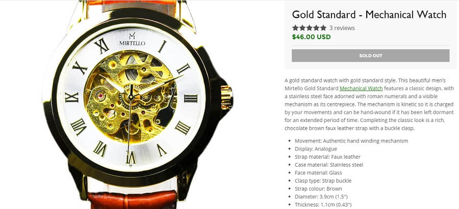 Gold Standard Watch from Weird Ape weird ape