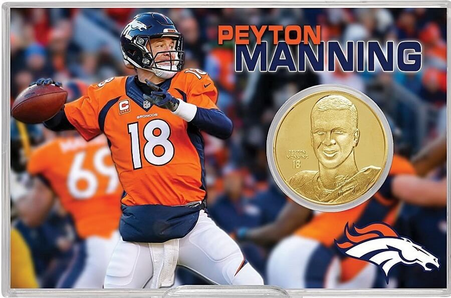 Coin collection with Peyton Manning Mint Broncos Peyton Manning