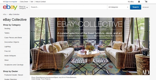 eBay collective main page website