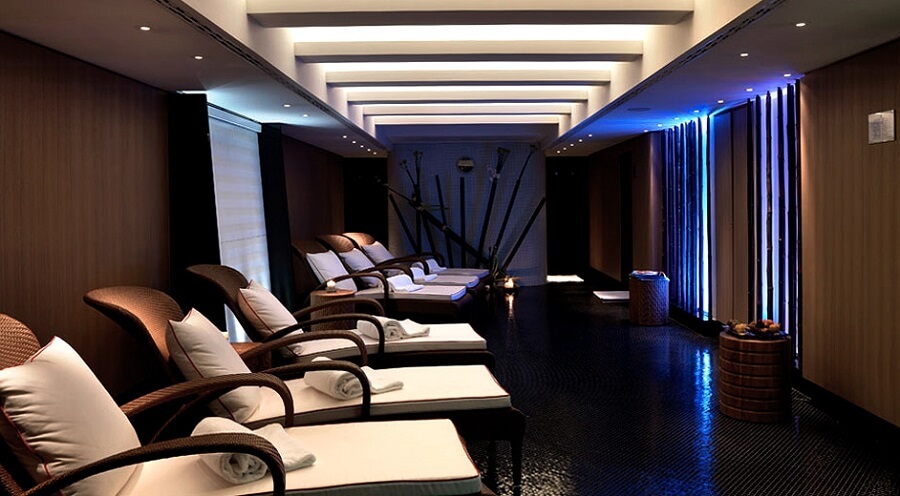 the interior of a luxury spa
